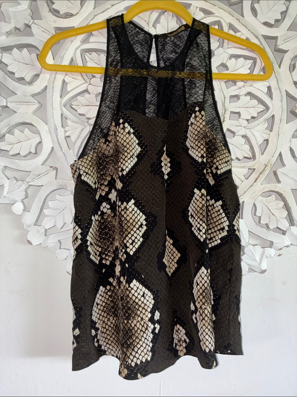 Roberto Cavalli Snake-Print camisole - Black & Cream